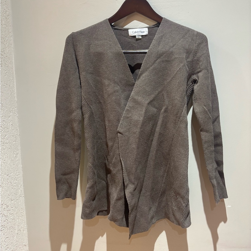 Calvin Klein Taupe Wrap Cardigan